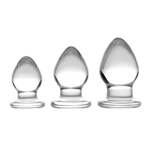 Triplets 3 Piece Glass Anal Plug Kit - Prisms Glass