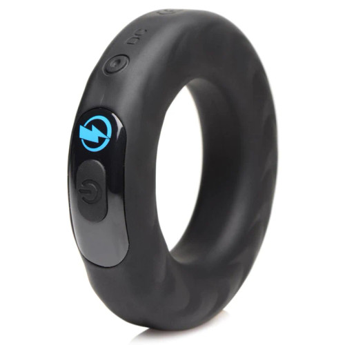 Vibrating & E-Stim Silicone Cock Ring with Remote 45mm - Zeus