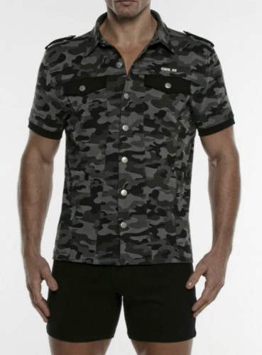 STRETCH SHIRT GREY CAMO - Code 22