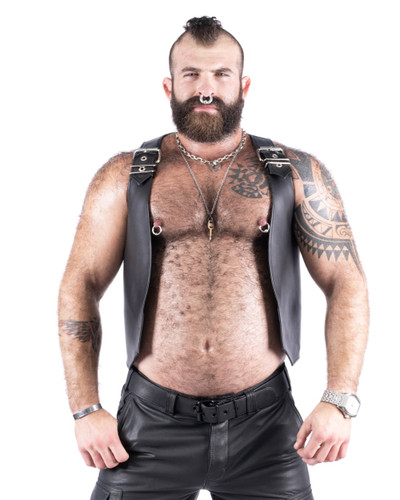 Main image of Leather Buckle Bar Vest by Rough Trade Gear