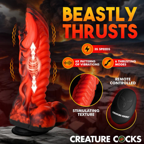 Creature Cocks Dragon Thrust Thrusting & Vibrating Silicone Dildo