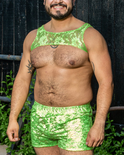 BUCK LACE SHORTS (LIME) - ROUGH TRADE GEAR
