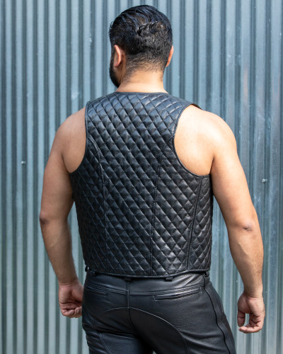 Quilted Bar Leather Vest - Rough Trade Gear