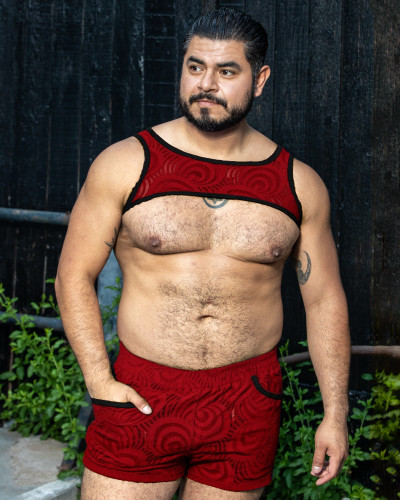 BUCK LACE SHORTS (CRIMSON) - ROUGH TRADE GEAR