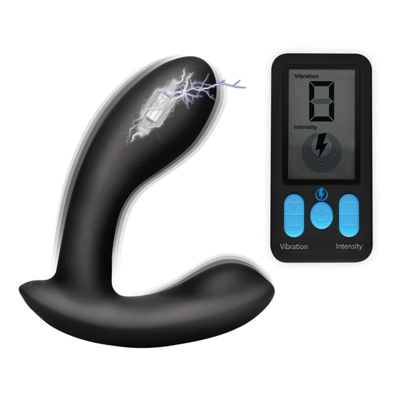 E-Stim Pro Silicone Prostate Vibe with Remote - Zeus