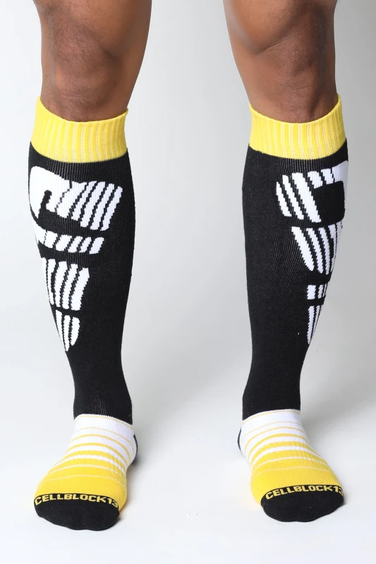 VELOCITY 2.0 KNEE HIGH SOCK (YELLOW) - CELLBLOCK13
