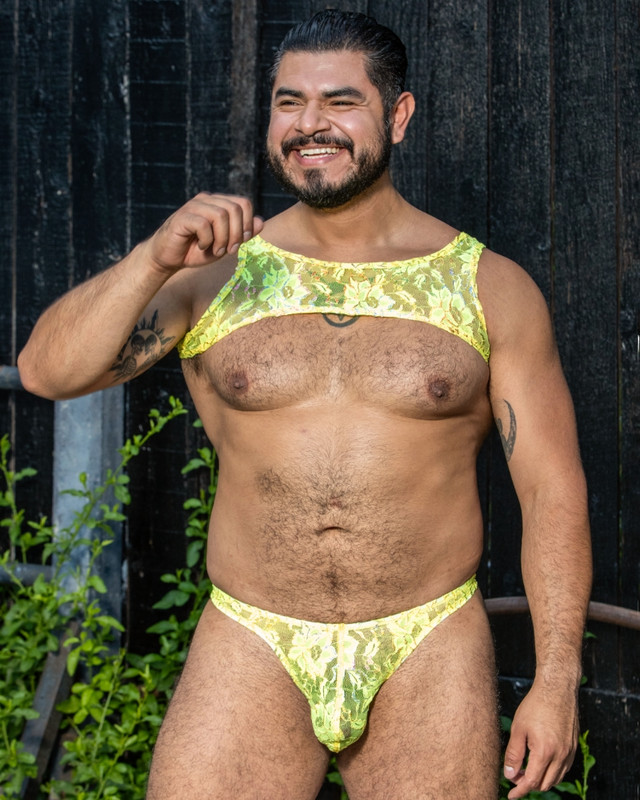 BUCK LACE TANK HARNESS (YELLOW) - ROUGH TRADE GEAR