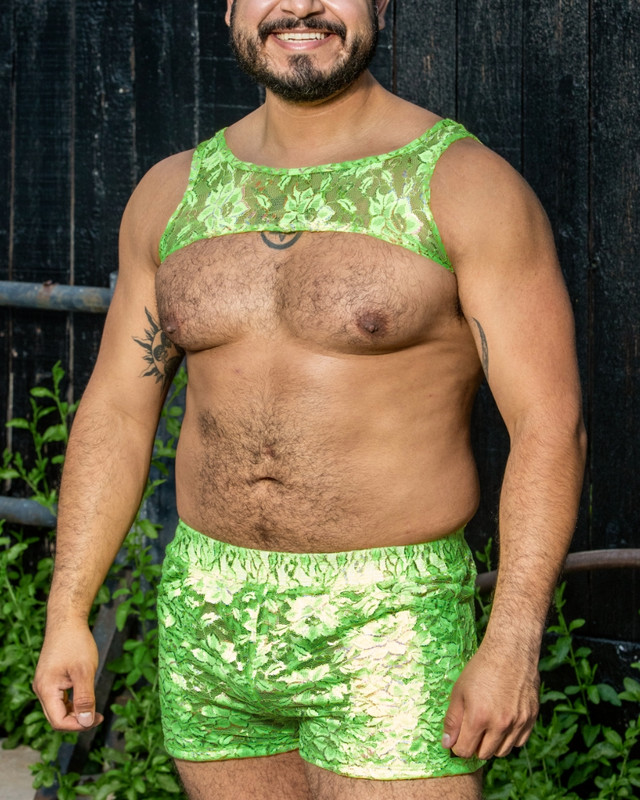 BUCK LACE SHORTS (LIME) - ROUGH TRADE GEAR
