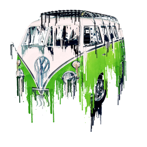 VW Samba Green Liquid Metal Heavyweight Unisex Crewneck T-shirt VW Samba Green Liquid Metal Heavyweight Unisex Crewneck T-shirt