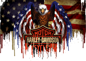 Harley Davidson Liquid Metal Eagle Heavyweight Unisex Crewneck T-shirt Harley Davidson Liquid Metal Eagle Heavyweight Unisex Crewneck T-shirt