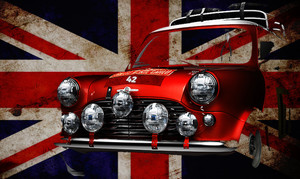 Mini Cooper UK Flag Heavyweight Unisex Crewneck T-shirt Mini Cooper UK Flag Heavyweight Unisex Crewneck T-shirt