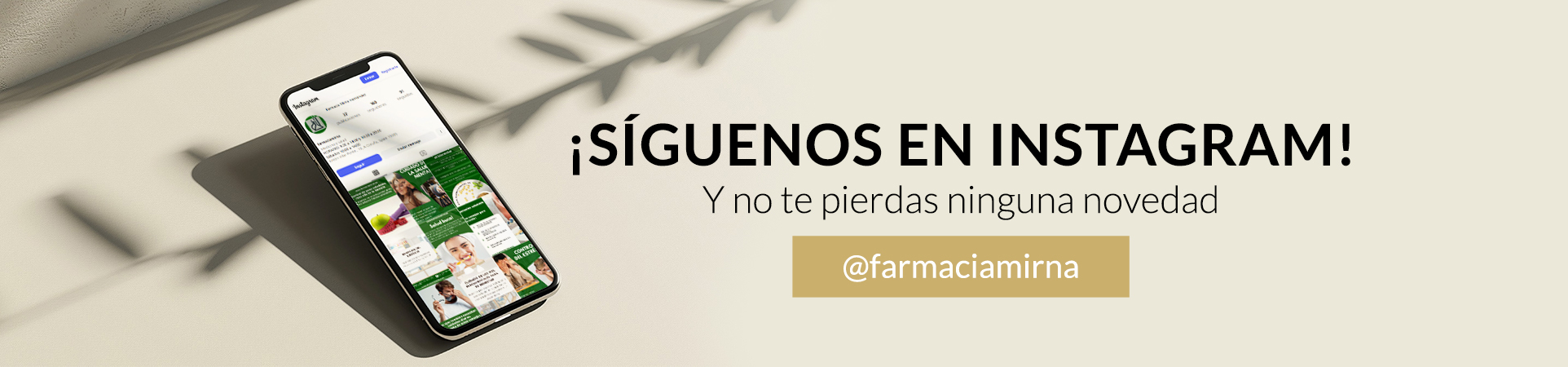 Síguenos en instagram en Farmacia Mirna Hernández en A Coruña