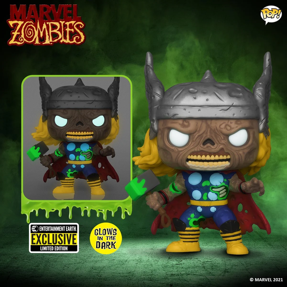 Marvel Zombies Thor Glow-in-the-Dark Funko Pop! Figure - Entertainment Earth Exclusive