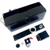 Top view  of blower's air outlet, air flange, hardware, mounting bracket