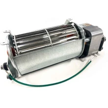 Back view of blower as you'll see it in fireplace, motor terminals