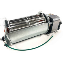 Back view of blower as you'll see it in fireplace, motor terminals