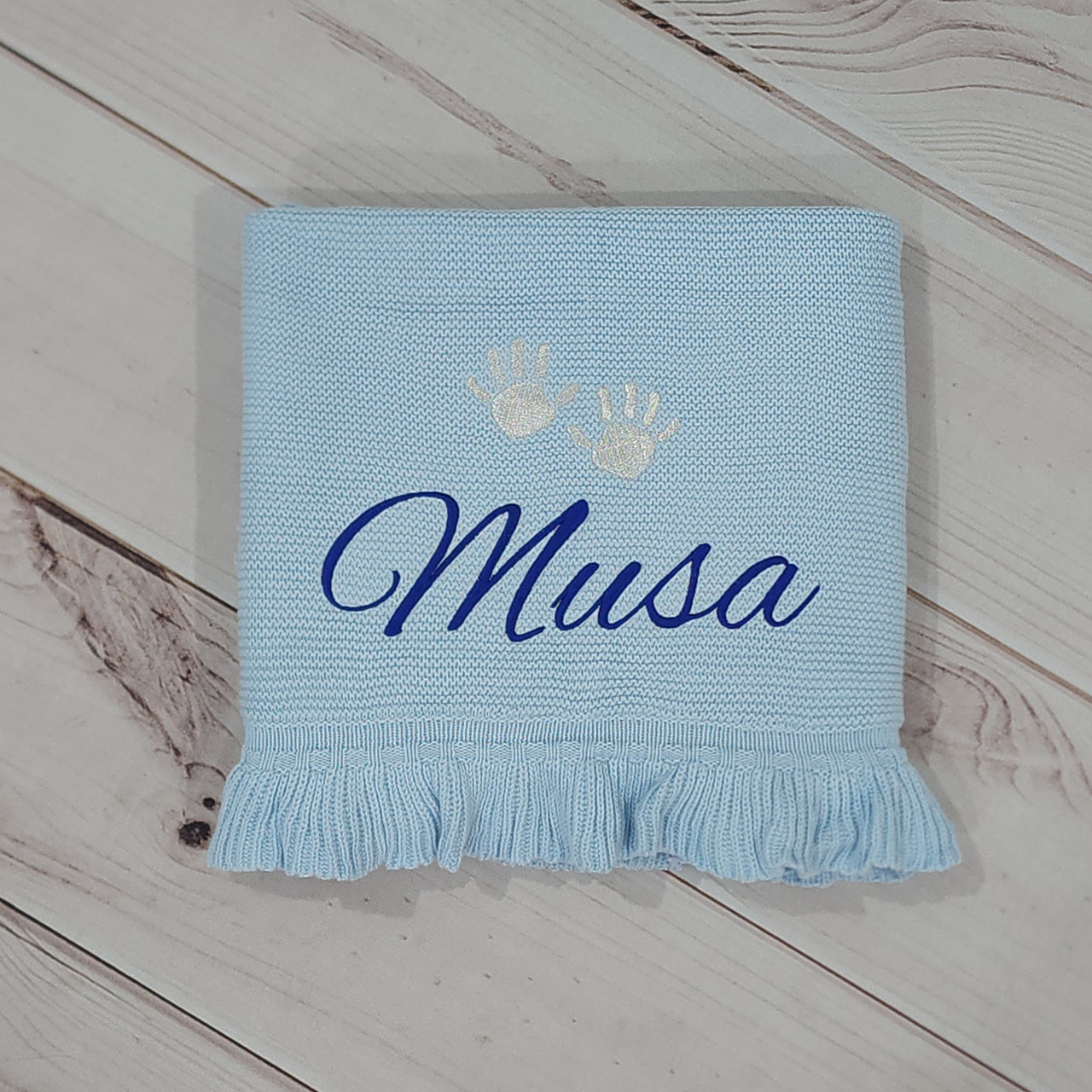 Trumpet Blue Pattern Print Blanket