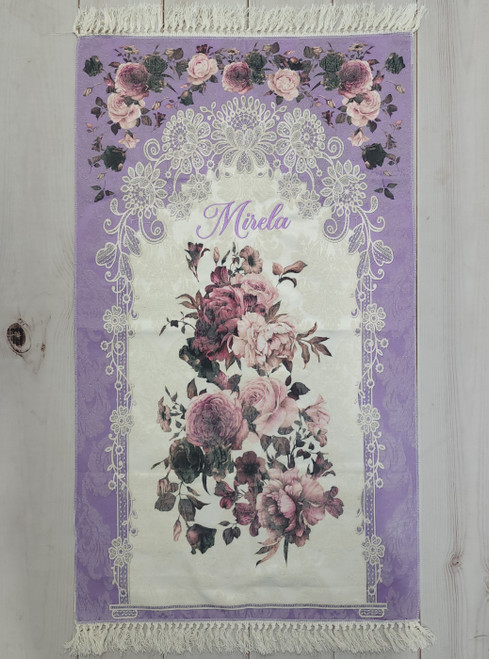 Purple Floral Prayer Mat - Adult Size