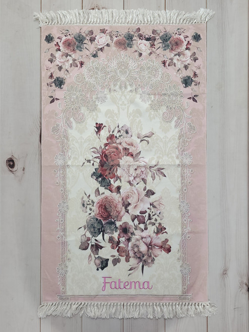 Pink Floral Prayer Mat - Adult Size