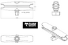 RAM double socket arm 6 inch for 1 inch B Size ball mounts | RAM-201UC / RAM-B-201U-C | Lamonster Garage
