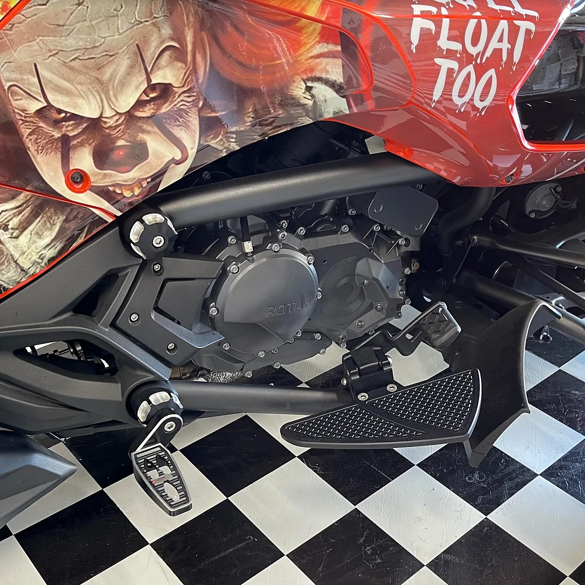 Can-Am Spyder F3 Black Dymond Gripper Mini Floorboards | For OEM Peg Mount ONLY | LG-1078B-1126 | Lamonster Garage