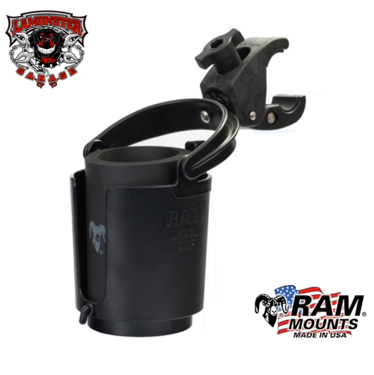 Ram Mount Level Cup 16oz Drink Holder with Ram Mount Tough-Claw