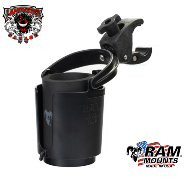 Passenger Drink Holder with RAM Level Cup & Tough-Claw Mount for Can-Am Spyder (RAM-B-132-400U) | Lamonster Garage