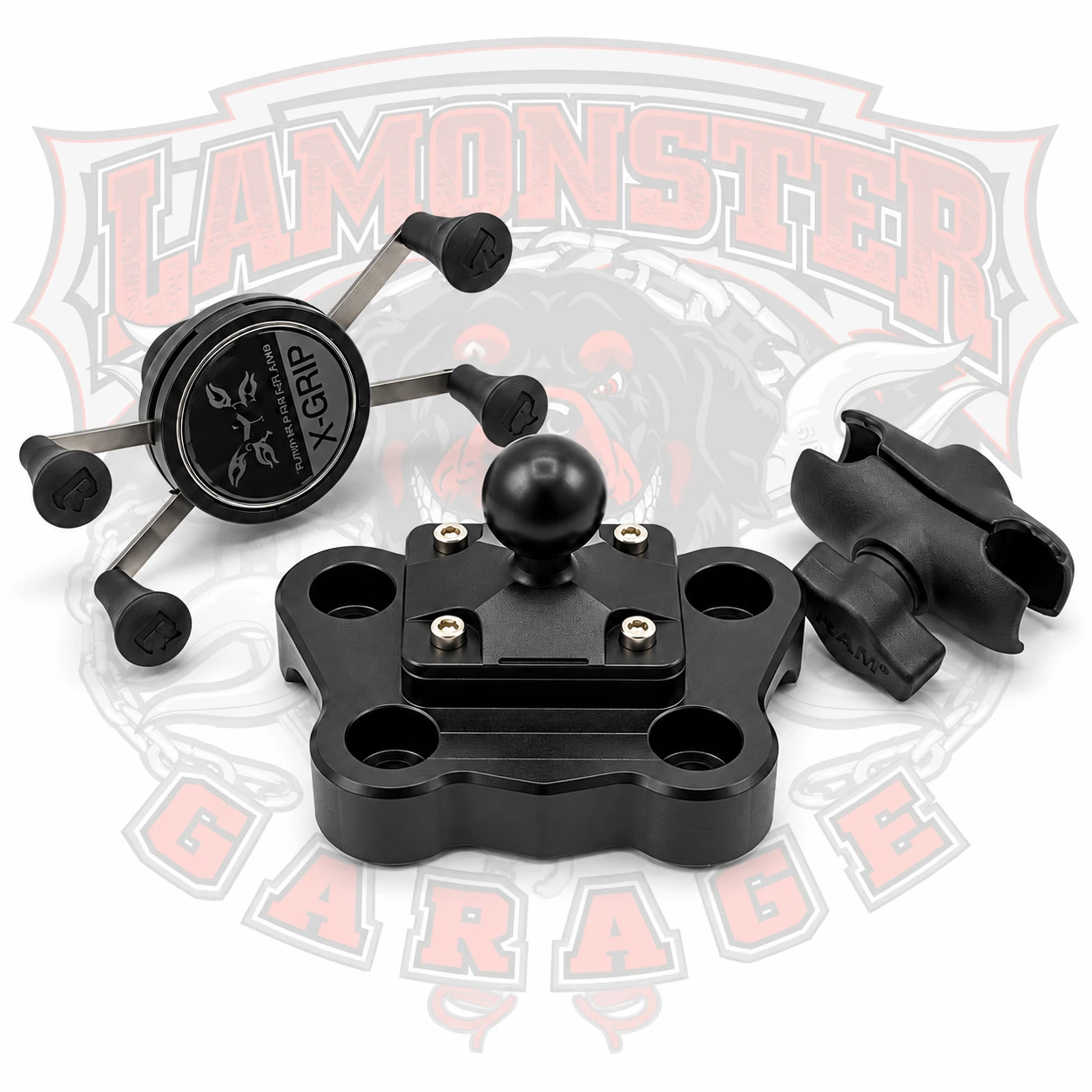 Lamonster Bar Clamp with RAM X-Grip for Can-Am Spyder F3 RT 2020 and Canyon | LG-1023-UN7B | Lamonster Garage