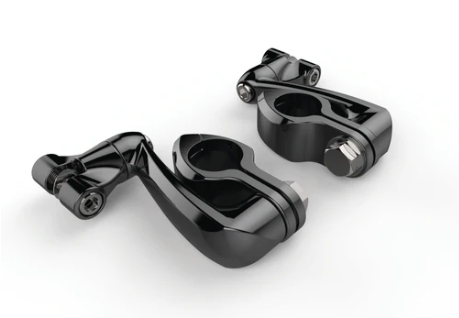 CIRO Hingeless Highway Peg Mount Clamps with 4" Extension Arms for 1-1/4" Engine Guards | 60024 | Lamonster Garage