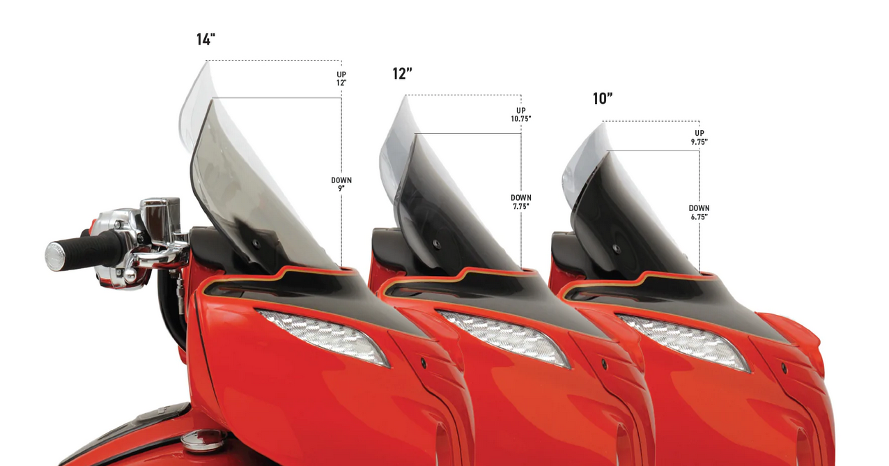 Flare Indian Windshield - Tall - Dark Smoke - Chieftain - Roadmaster (12") (KW-2312-0260) | Lamonster Garage
