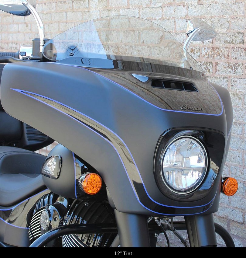 Flare Indian Windshield - Tall - Tinted - Chieftain - Roadmaster (12") (KW-2312-0259) | Lamonster Garage