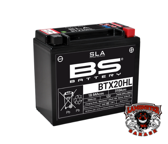 BS® Battery / Maintenance Free (BTX20HL) (YTX) (2113-0640) - Lamonster Garage