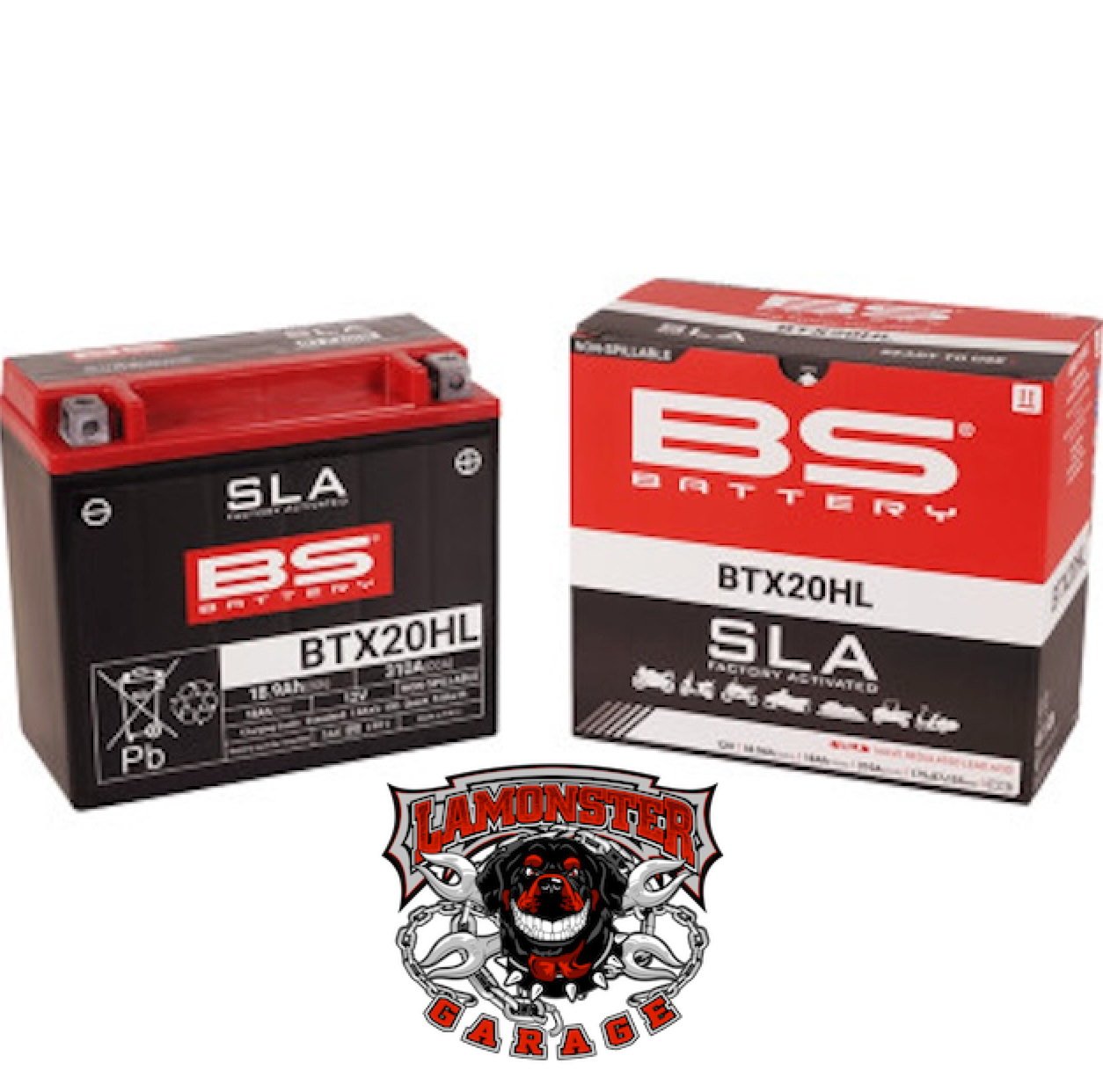 BS® Battery / Maintenance Free (BTX20HL) (YTX) (2113-0640) - Lamonster Garage