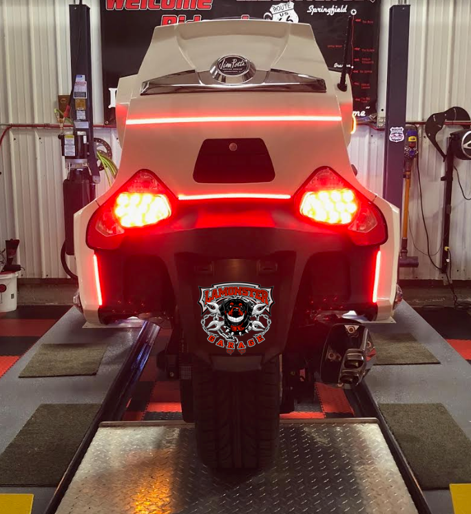 Can-Am Spyder RT BRT Rear Lighting Kit, 4 Sections, BRAKE/RUN/TURN with BRAKE STROBE Function(FITS ALL RT MODELS) Plug -N- Play. (SPY-184) - Lamonster Garage