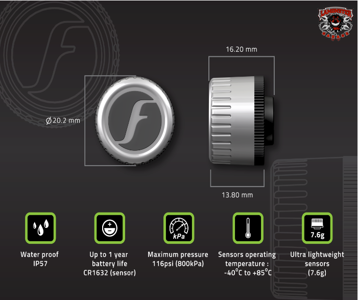 FOBO Bike 2 TPMS 3 sensor set for Can-Am Spyder Ryker Canyon and Slingshot | LGA-2076 | Lamonster Garage

