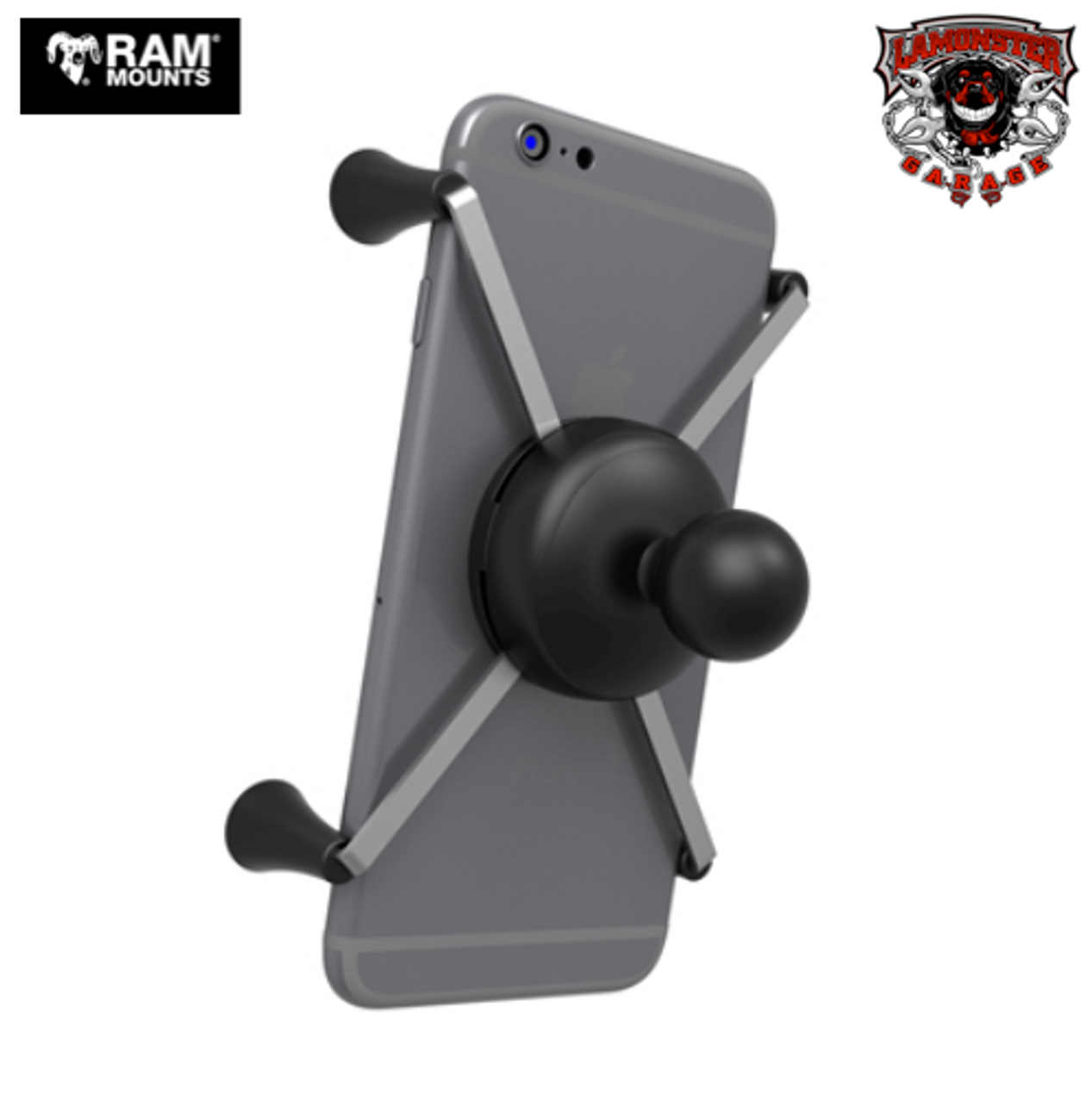 RAM® Universal X-Grip® Large Phone/Phablet Cradle with 1" Ball (RAM-UN10B) Lamonster Approved