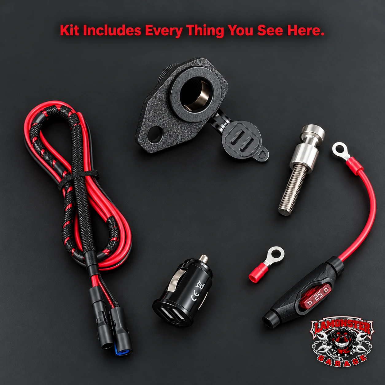 Lamonster USB / 12V Power Plate for Can-Am Spyder F3 RT and Canyon | LG-3010 | Lamonster Garage