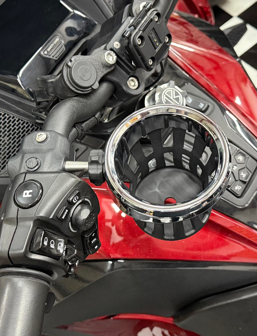 Can-Am Spyder Drink Holder with Lamonster Top Cuff | LG-1037-50415