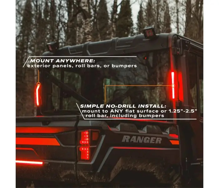 RAVEK Polaris RZR XP 2017-2023 Apex Lights (Red) (64-305) - Lamonster Garage