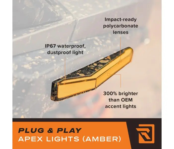 RAVEK Polaris RZR XP 2016-2023 Apex Lights (White / Amber) (64-304S | 64-304A) - Lamonster Garage