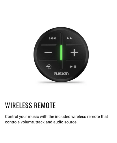 Tread™ Audio System ( 010-02646-00 ) - Lamonster Garage

WIRELESS REMOTE
Control your music with the included wireless remote that controls volume, track and audio source.