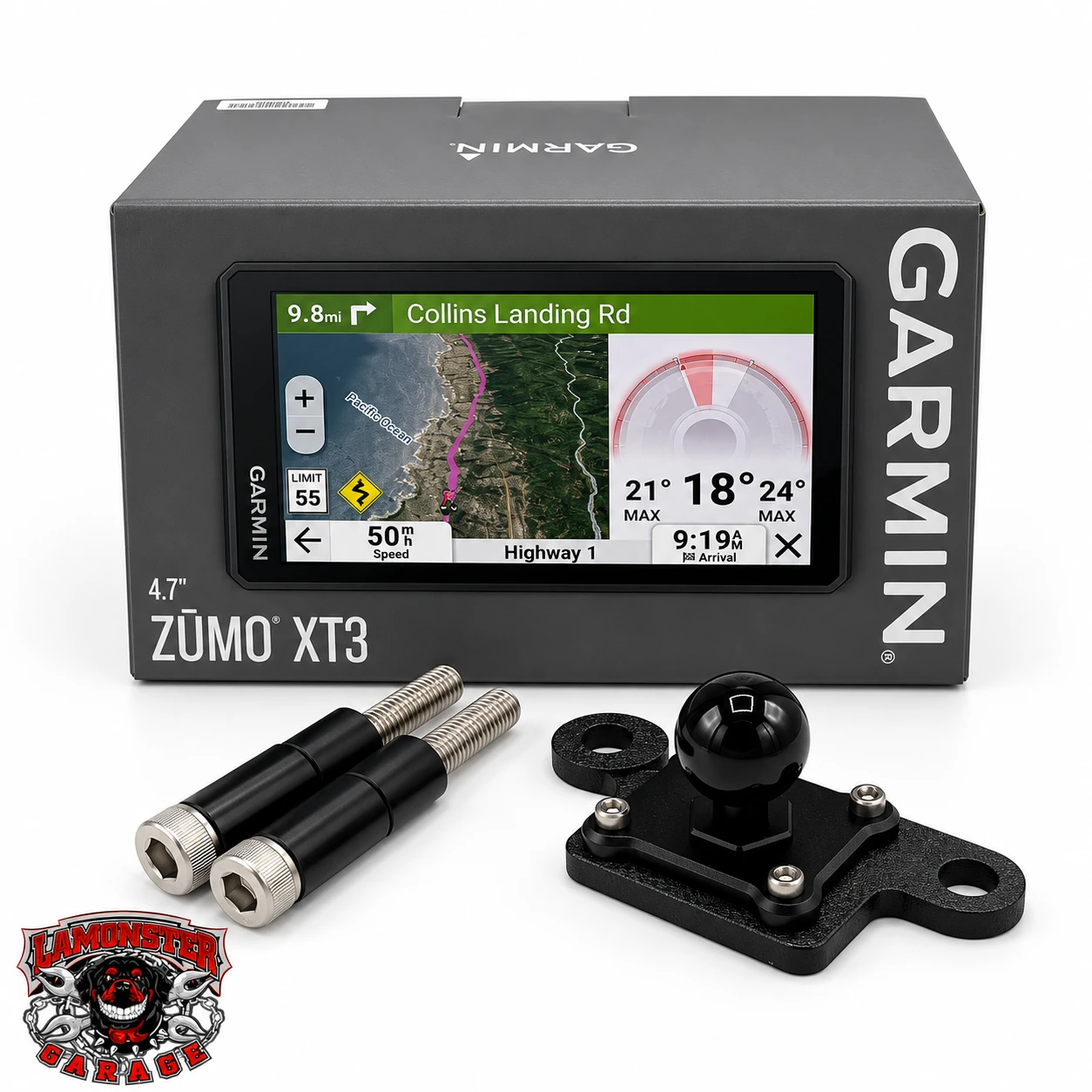 Garmin zūmo XT3 Motorcycle GPS with Spyder Ball Mount | Lamonster Garage
010-03862-00-1086