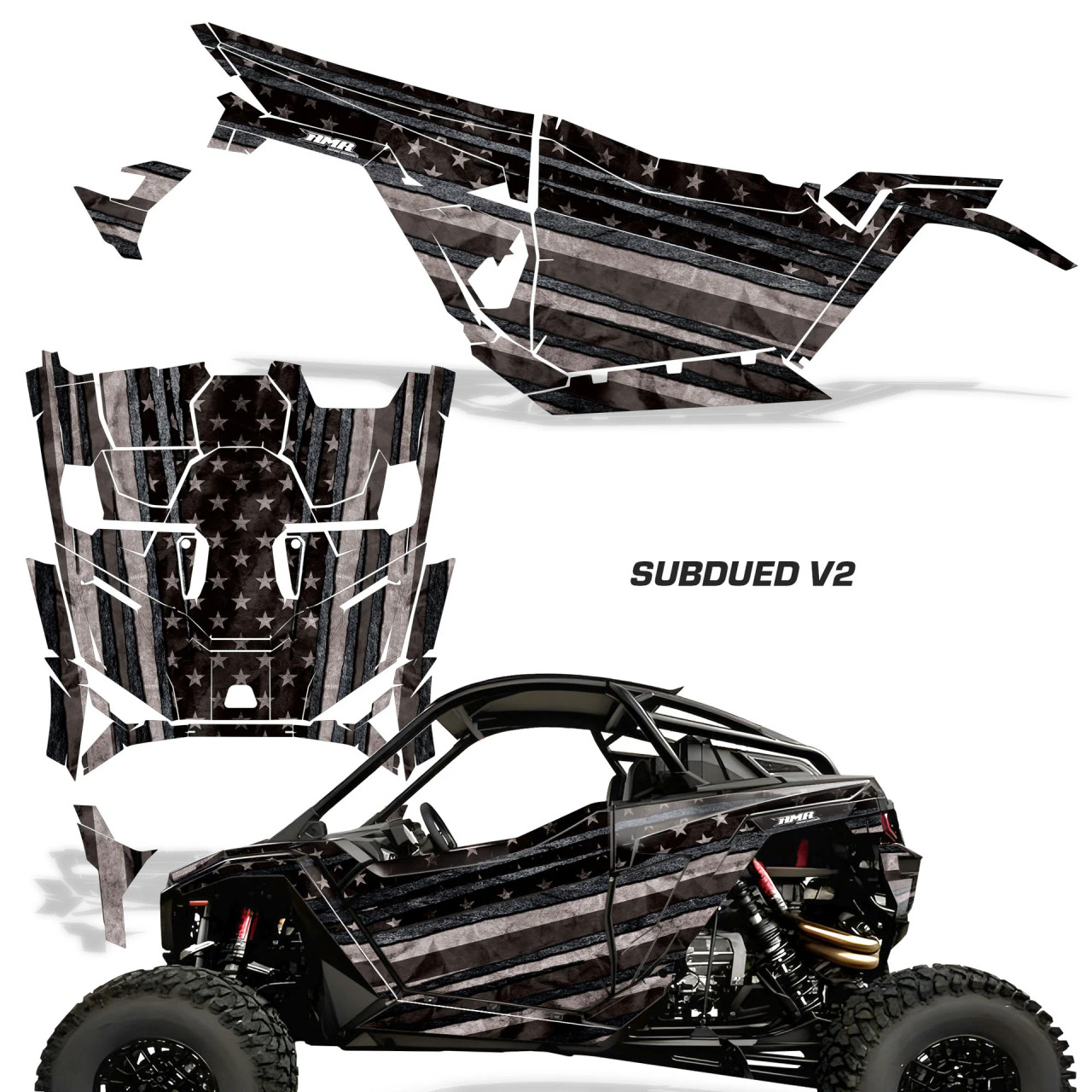 AMR Racing Graphics - 2025-2026 POLARIS RZR PRO R & PRO S & PRO XP 2DR UTV Graphics Wrap Kit - Lamonster Garage