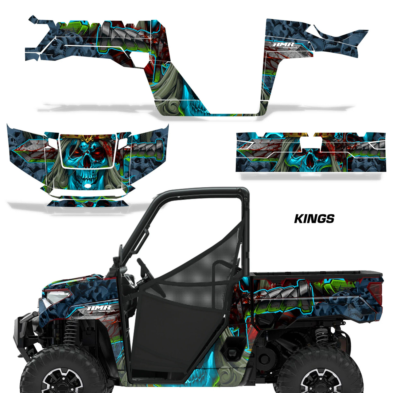 AMR Racing Graphics - 2018-2024 Polaris Ranger 1000 XP Graphic Wrap Kit  - Lamonster Garage
KINGS
