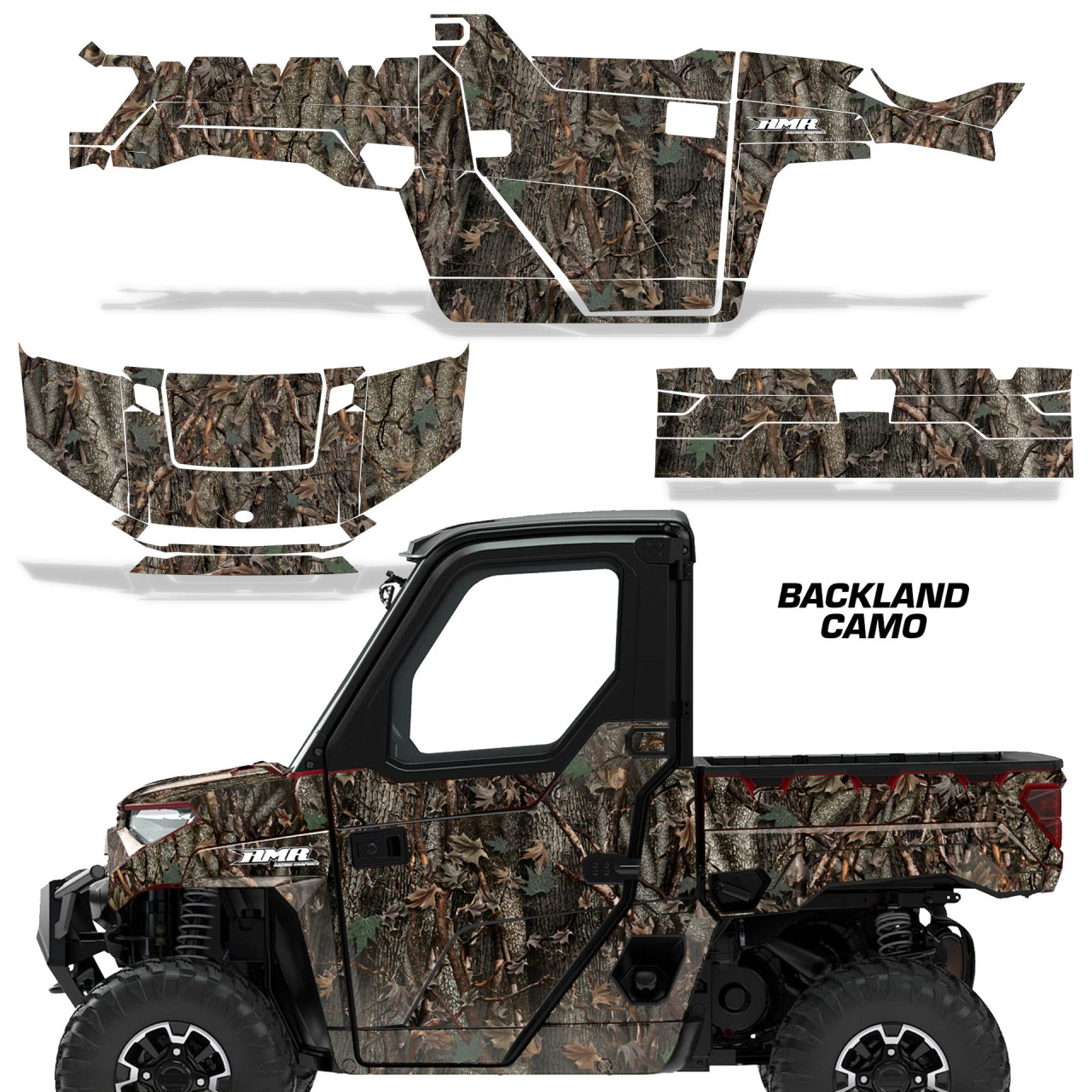 AMR Racing Graphics - 2018-2024 Polaris Ranger 1000 XP Graphic Wrap Kit  - Lamonster Garage
BACKLAND CAMO