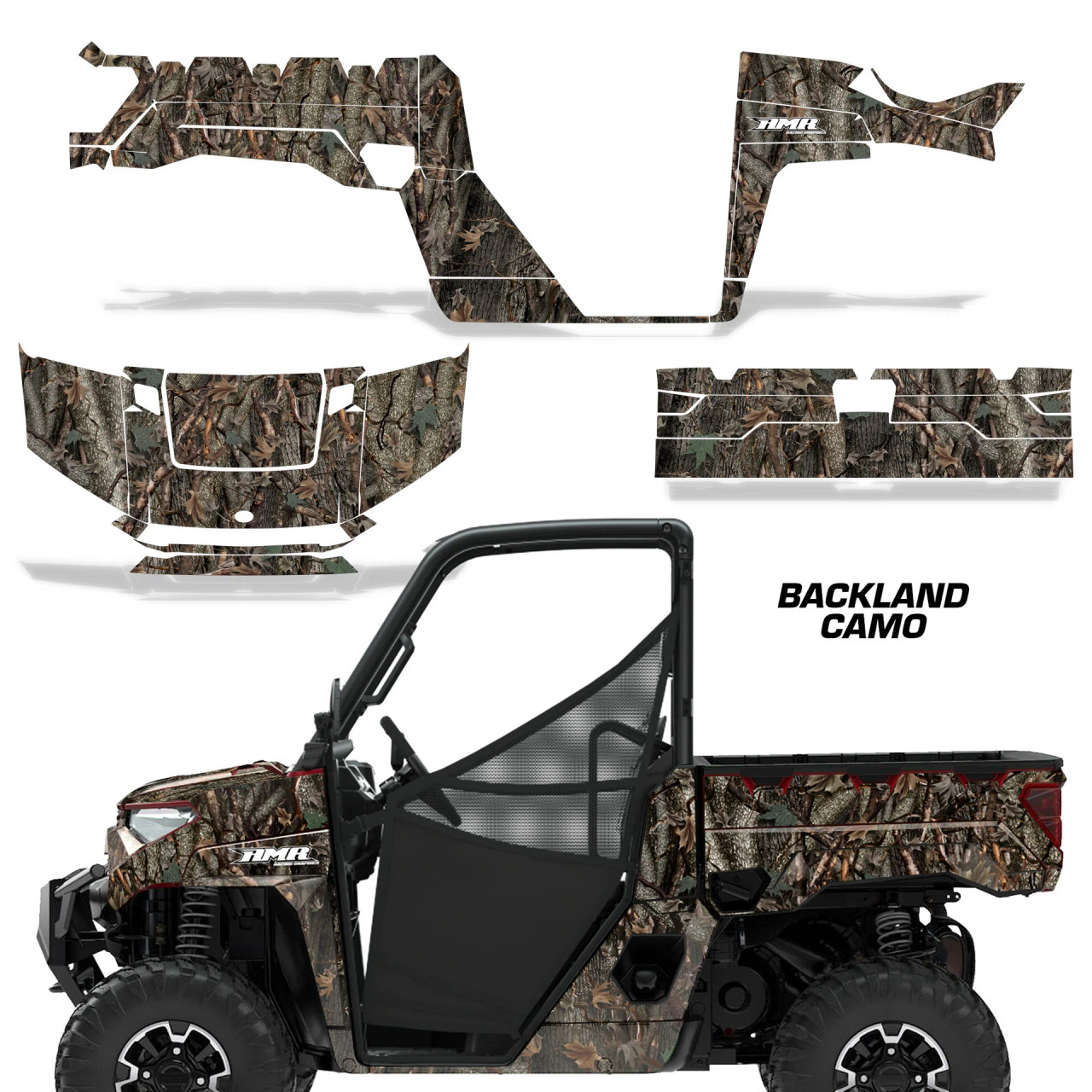 AMR Racing Graphics - 2018-2024 Polaris Ranger 1000 XP Graphic Wrap Kit  - Lamonster Garage
BACKLAND CAMO