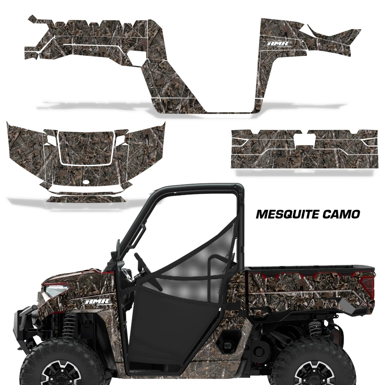 AMR Racing Graphics - 2018-2024 Polaris Ranger 1000 XP Graphic Wrap Kit  - Lamonster Garage
MESQUITE CAMO