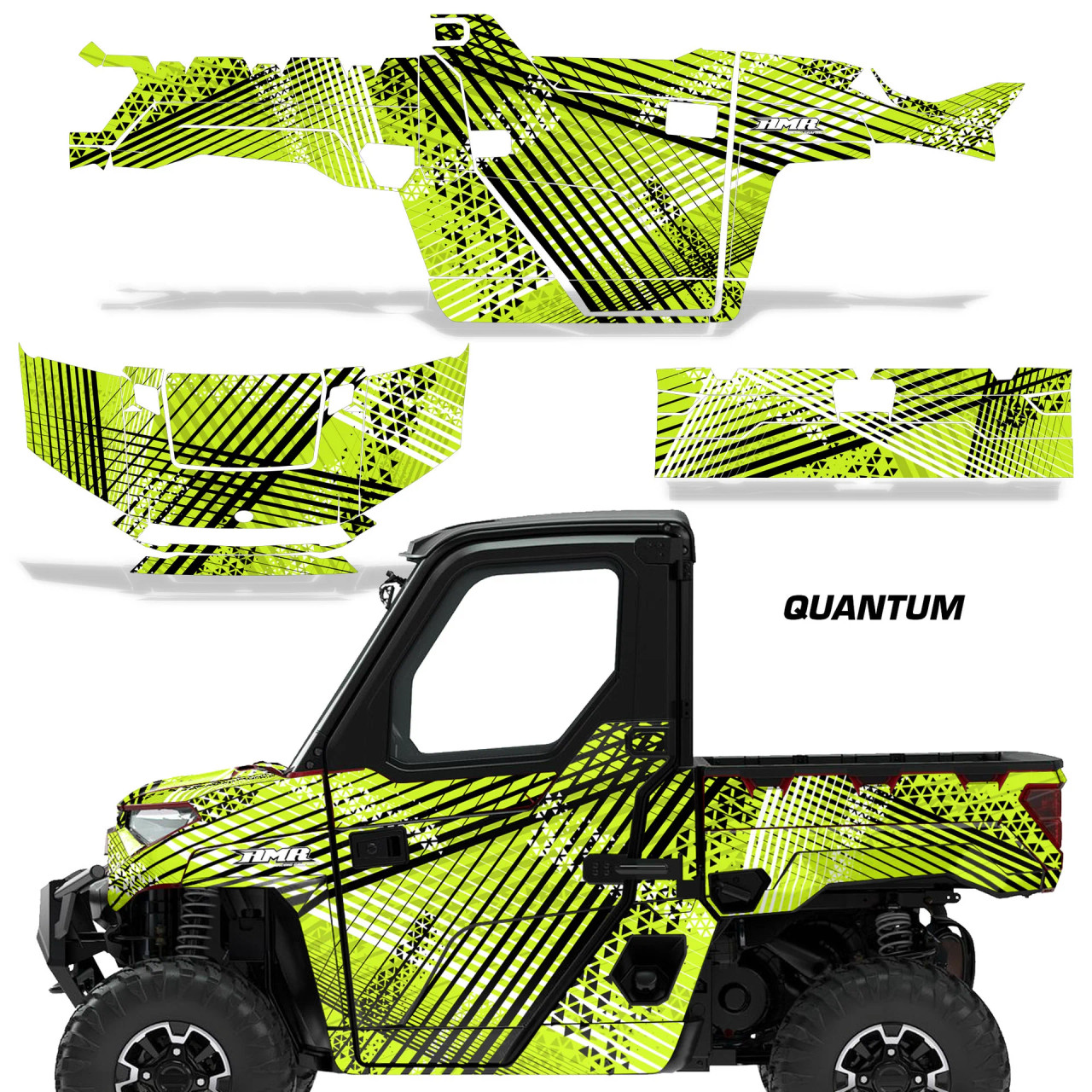 AMR Racing Graphics - 2018-2024 Polaris Ranger 1000 XP Graphic Wrap Kit  - Lamonster Garage
QUANTUM LIME GREEN
