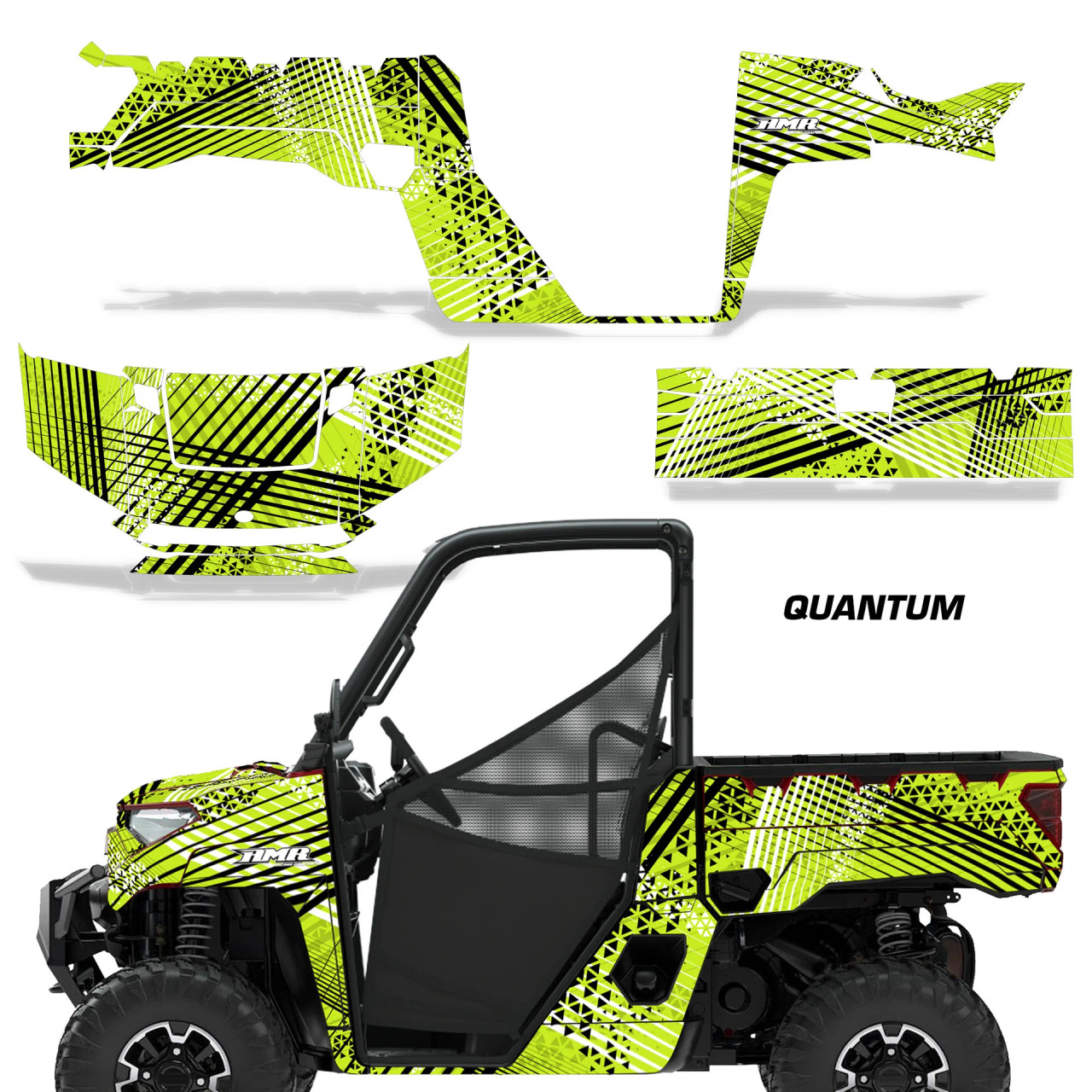 AMR Racing Graphics - 2018-2024 Polaris Ranger 1000 XP Graphic Wrap Kit  - Lamonster Garage
QUANTUM LIME GREEN