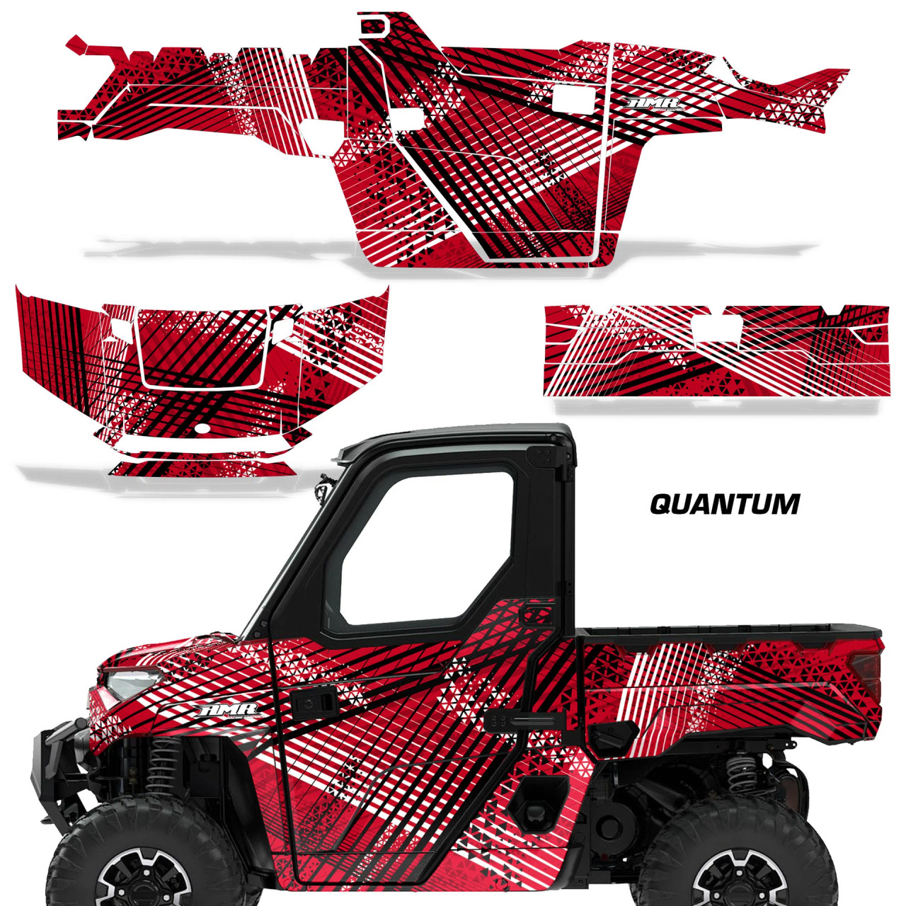 AMR Racing Graphics - 2018-2024 Polaris Ranger 1000 XP Graphic Wrap Kit  - Lamonster Garage
QUANTUM HEAVY RED